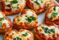 Heart-Shaped Mini Pizzas for a Romantic Dinner Celebration