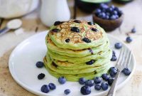 Blueberry and Avocado Pancakes with Creamy Citrus Drizzle
