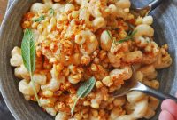 Creamy Blackened Corn Cavatappi (Vegan Pasta Recipe)