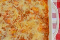 Cheesy Baked Tortellini Casserole with Rich Meat Sauce