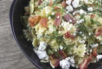 Creamy Bacon, Gorgonzola & Avocado Pasta with Fresh Basil