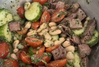 Chimichurri Steak Salad with Fresh Vegetables and Lime Dressing