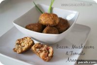 Bacon, Mushroom and Tomato Arancini Recipe for Crispy Risotto Balls