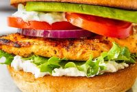 Greek Chicken Burger with Feta and Tzatziki Recipe