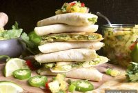 Cheesy Chicken Fajita Quesadillas with Peppers and Onions
