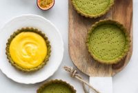Matcha Tarts with Tangy Passion Fruit Curd