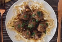 French Onion Chicken Meatballs with Melted Gruyère