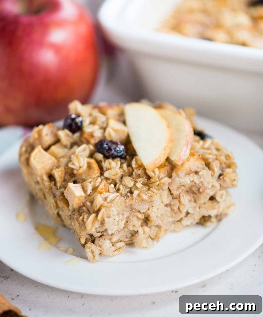 Apple Cinnamon Baked Oatmeal Recipe with Warm Spiced Apples 3 Serving of apple cinnamon baked oatmeal