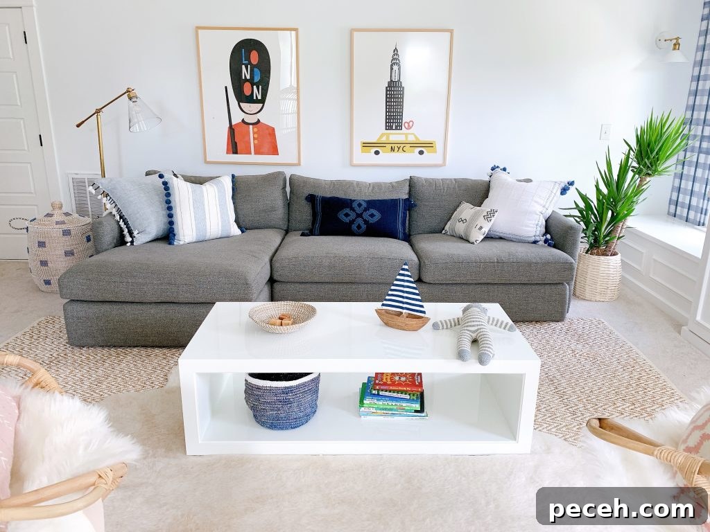 a playroom with the atelier coffee table