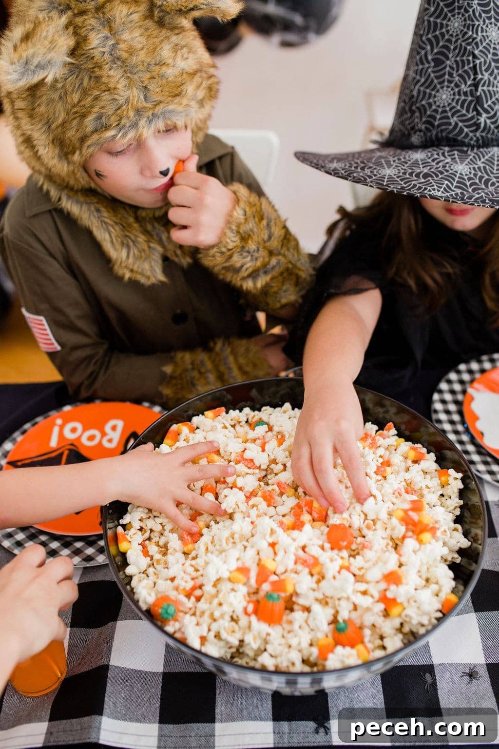 kids eating popcorn