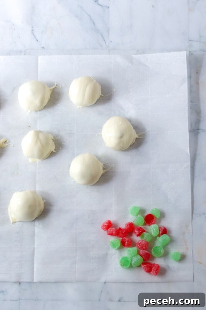 Dipping the bombs in chocolate.