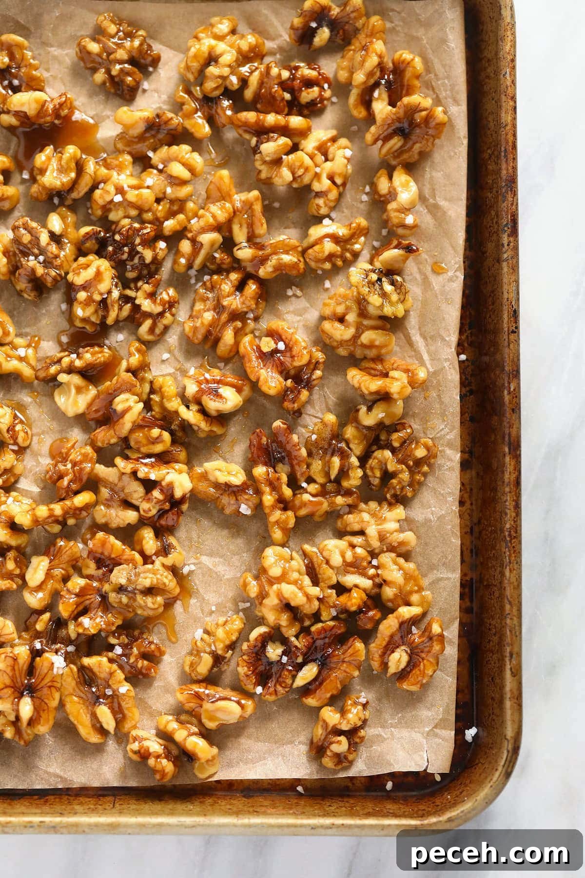 Candied Walnuts Recipe: Crunchy Sweet Coated Nuts in 20 Minutes 5 Candied walnuts with salt.