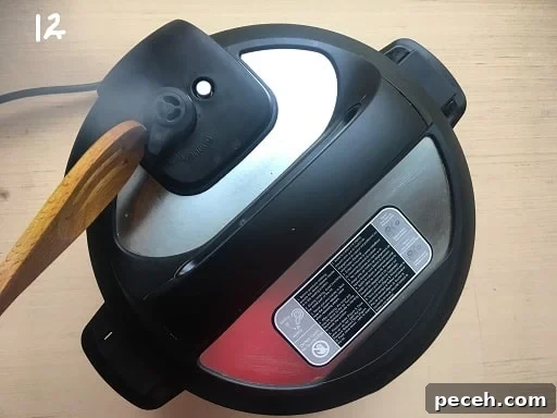 Quick release of pressure for the daliya khichdi recipe in Instant Pot