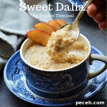 Sweet Dalia served in cups on a saucer
