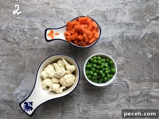 Vegetables for Daliya khichdi recipe