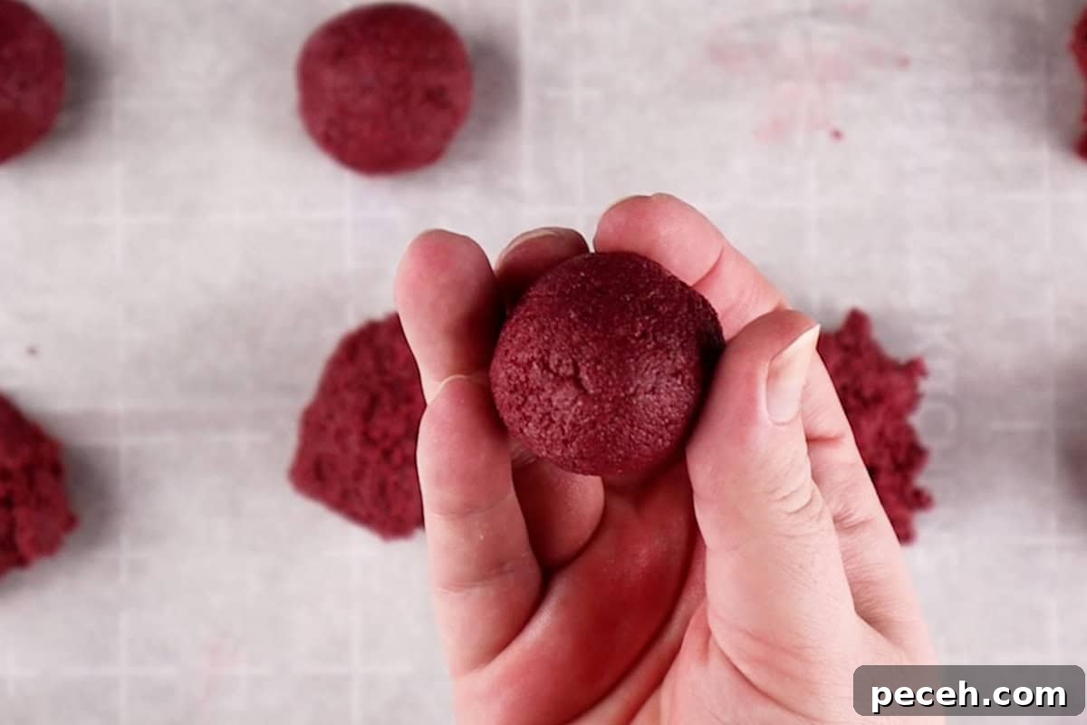 smoothly rolled cake ball held in hand.