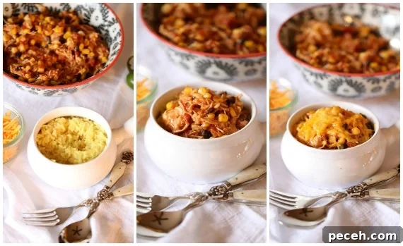 Slow Cooker Mexican Fiesta Chicken Recipe for Tender Shredded Meat 9 Slow Cooker Fiesta Chicken. Easy, low fat and can be used for so many dinners! | www.cookiesandcups.com