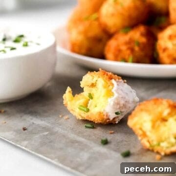 Cheesy potato croquettes.