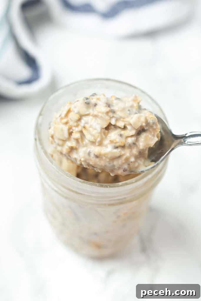 peanut butter oats in a jar