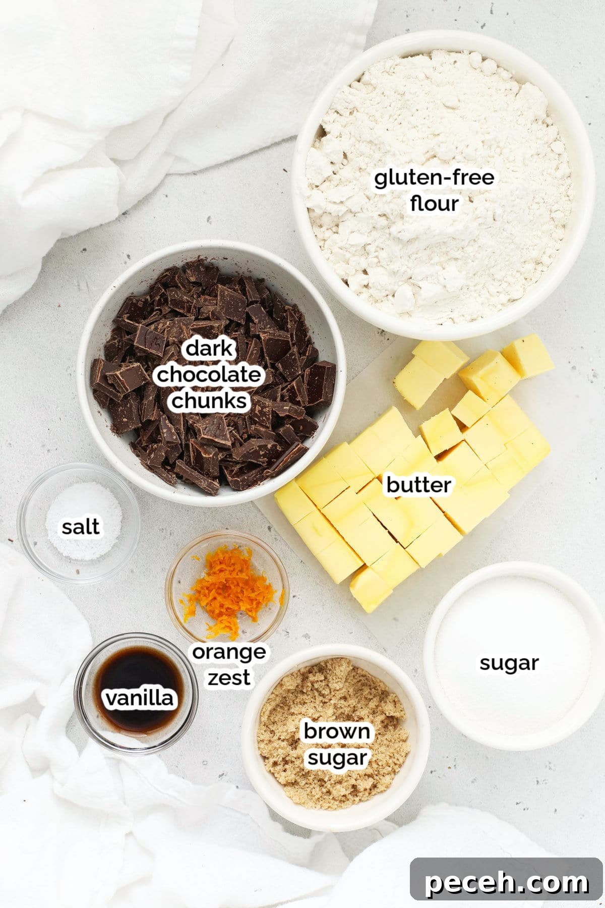 Orange Chocolate Chunk Shortbread Cookies (Gluten-Free) 3 ingredients for gluten-free orange chocolate chunk shortbread cookies