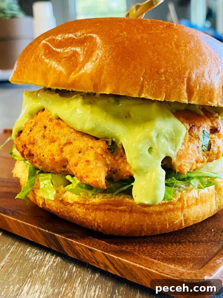 Blackstone Salmon Burgers with Avocado Sauce