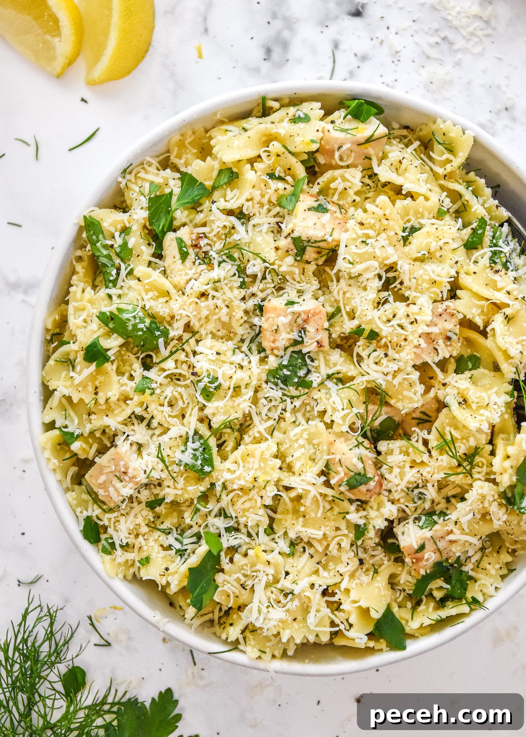 Herby Lemon Chicken Pasta Salad