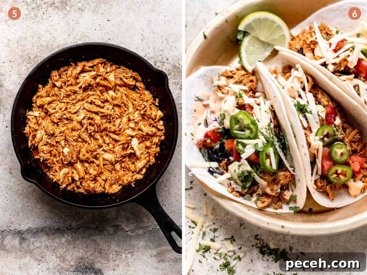 Leftover Turkey Tacos: Quick Recipe for Flavor-Packed Dinner 6 Cooking the turkey and in soft shell tacos.