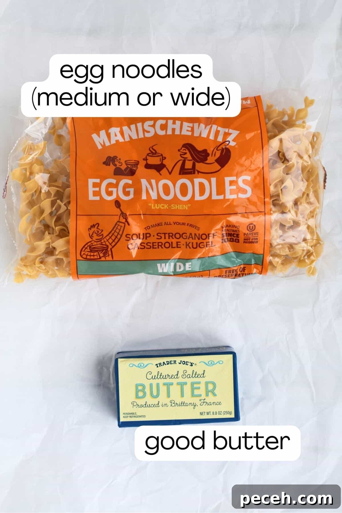 ingredients for buttered noodles