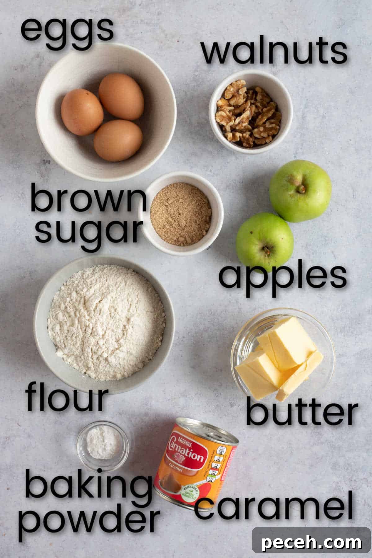 Moist Bramley Apple Loaf Cake Recipe — Tender Spiced Apple Loaf 3 Ingredients for apple loaf cake.