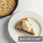Keto Peanut Butter Chocolate Chip Skillet Cookie