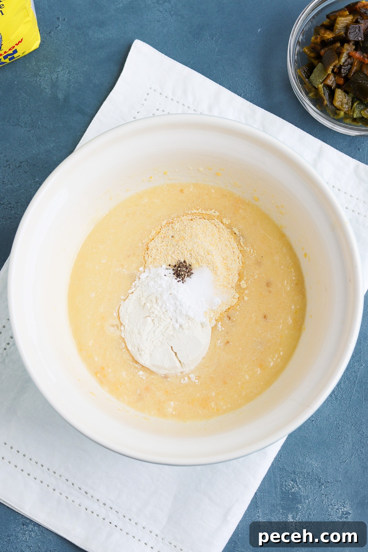 bowl of wet and dry ingredients