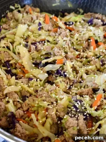Egg Roll in a bowl made with ground turkey.