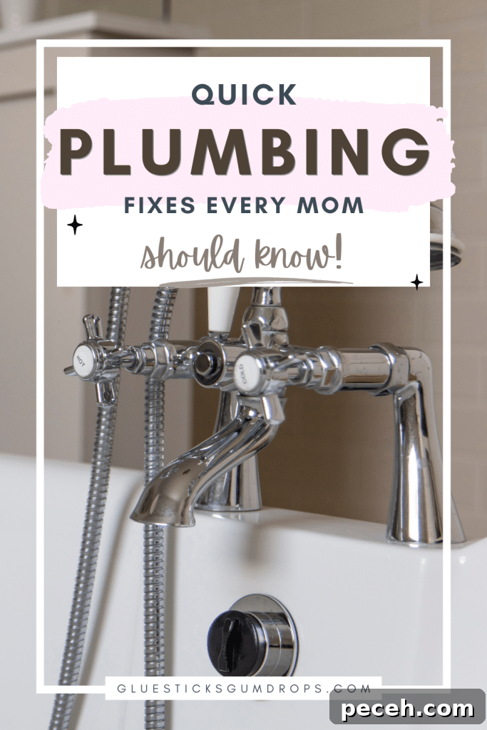 Plumbing Fixes Every Parent Should Know to Tackle at Home 2 bathtub faucets with text overlay about quick plumbing fixes
