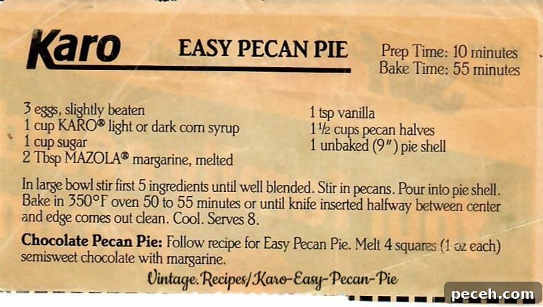 Karo Pecan Pie Recipe with Simple Glaze 2 Karo Easy Pecan Pie