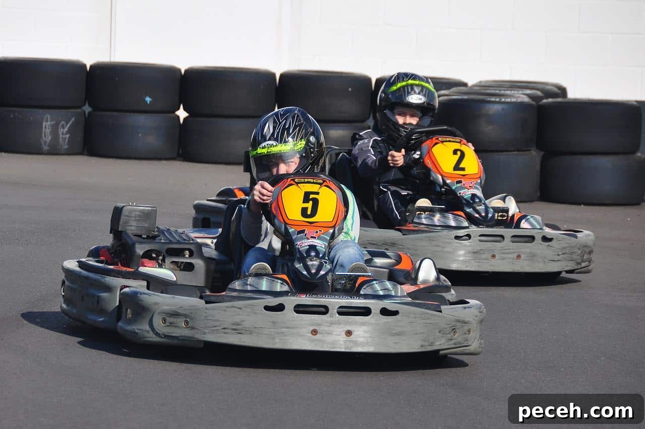 17 Fun and Memorable 13th Birthday Party Ideas 15 Two boys go-kart racing.