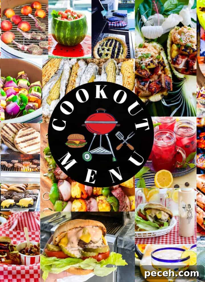 Cookout menu collage
