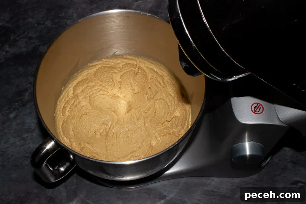 Crème Egg Cookie Recipe: Gooey Chocolate and Cadbury Filling 13 Melted butter, brown sugar and caster sugar beaten until light and smooth in an electric stand mixer