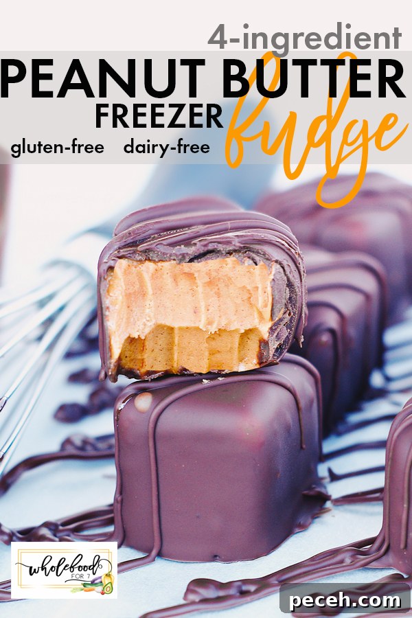 4-Ingredient PB Freezer Fudge - Gluten-free, dairy-free, and so easy!