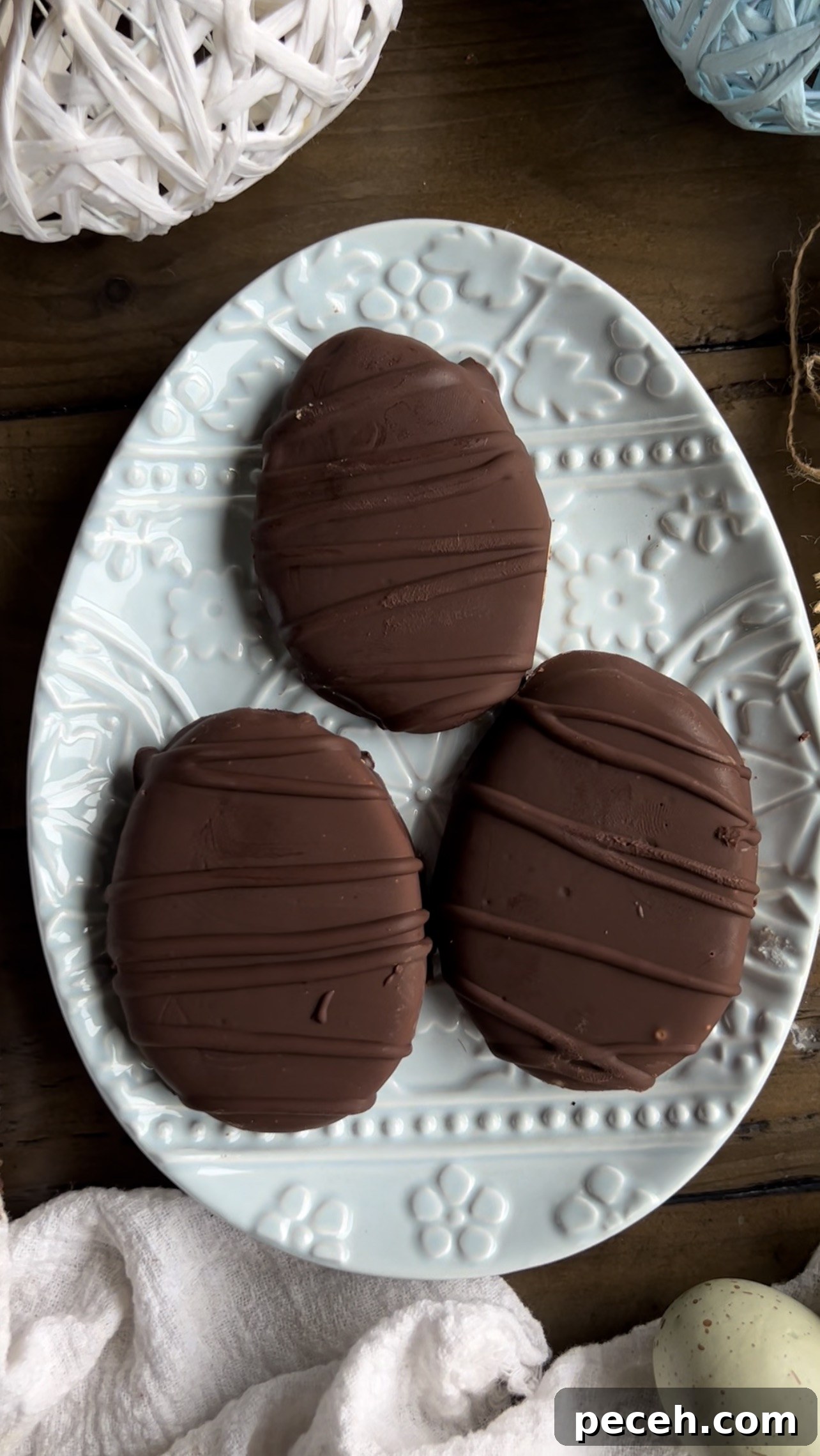 Gluten-free Dairy-free Copycat Reese's Peanut Butter Cup Easter eggs - 4-ingredients, EASY!