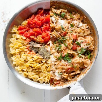 One Pot Lasagna Pasta from thelittlekitchen.net