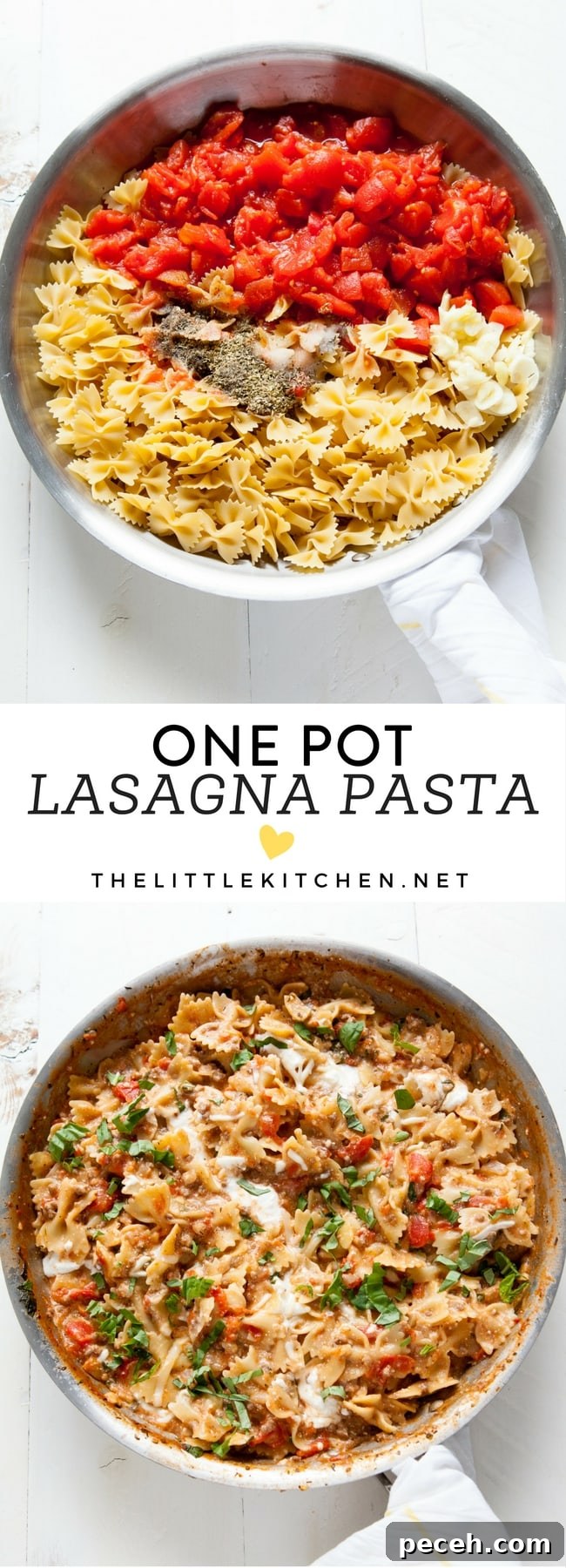 One Pot Lasagna Pasta from thelittlekitchen.net