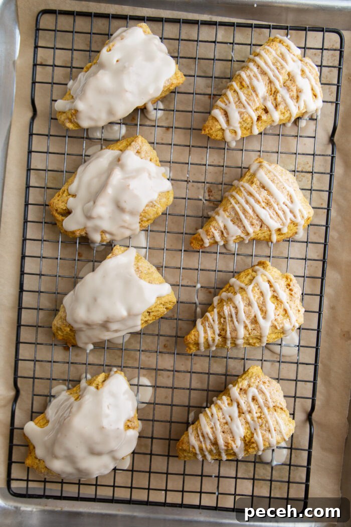 Maple-Glazed Pumpkin Scones Recipe for Fall Baking 12 Pumpkin Scones with Maple Glaze
