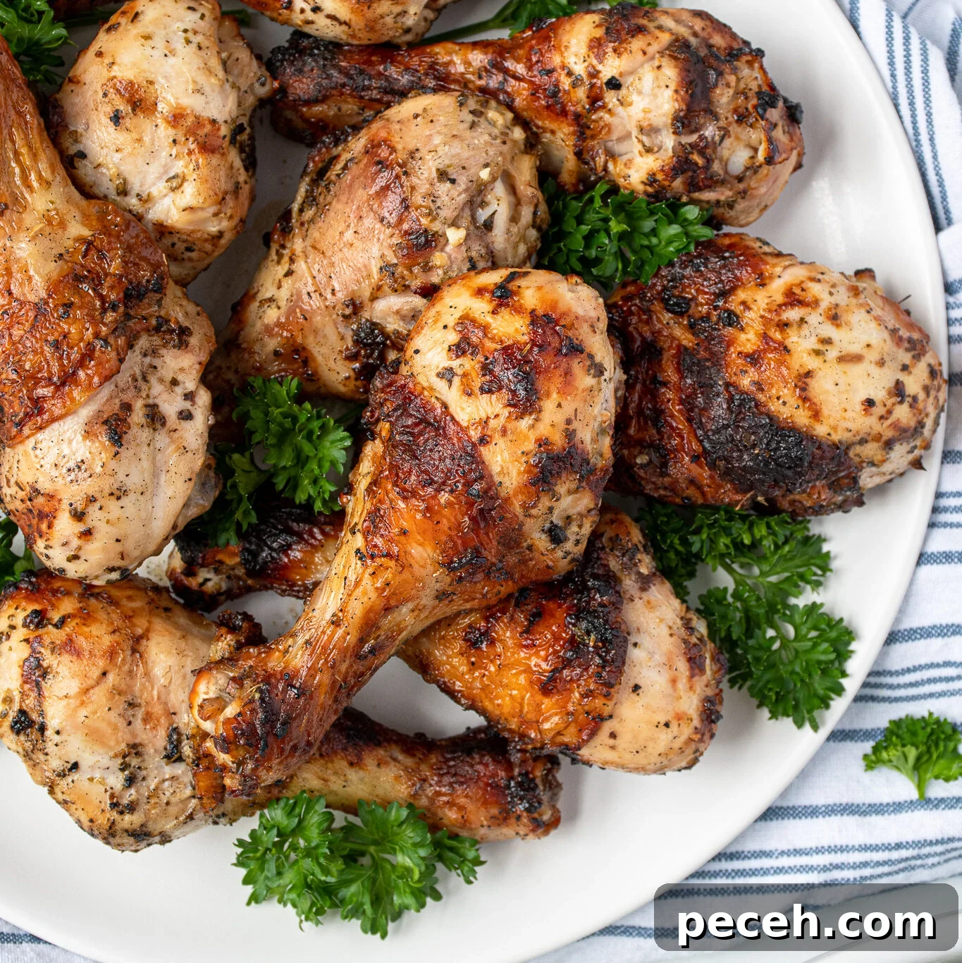Greek Quinoa and Chickpea Salad with Feta and Olives 8 Grilled Greek marinated chicken drumsticks
