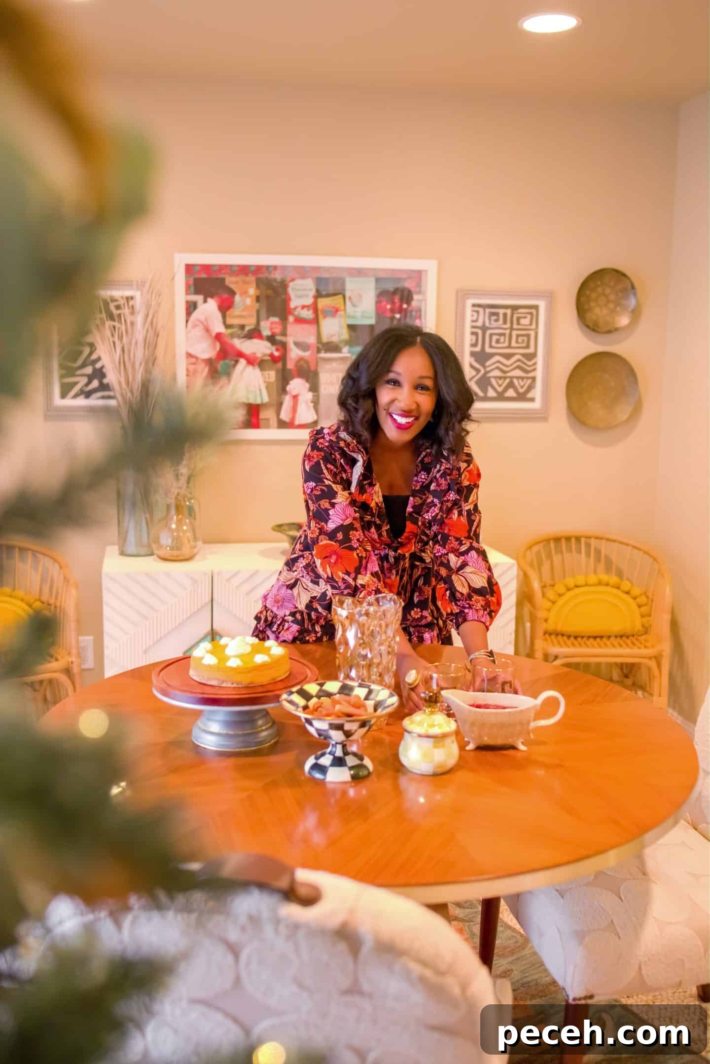Southern Soul Food Christmas Desserts: Classic Holiday Sweets Guide 3 Shaunda Necole of The Soul Food Pot® is styling a Southern soul food Christmas dessert table, showcasing classic holiday sweets, festive serving pieces, and warm Black Southern holiday hosting traditions.
