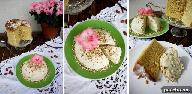 Healthier Russian Easter Paskha - Three Vertical Images of the Served Paskha