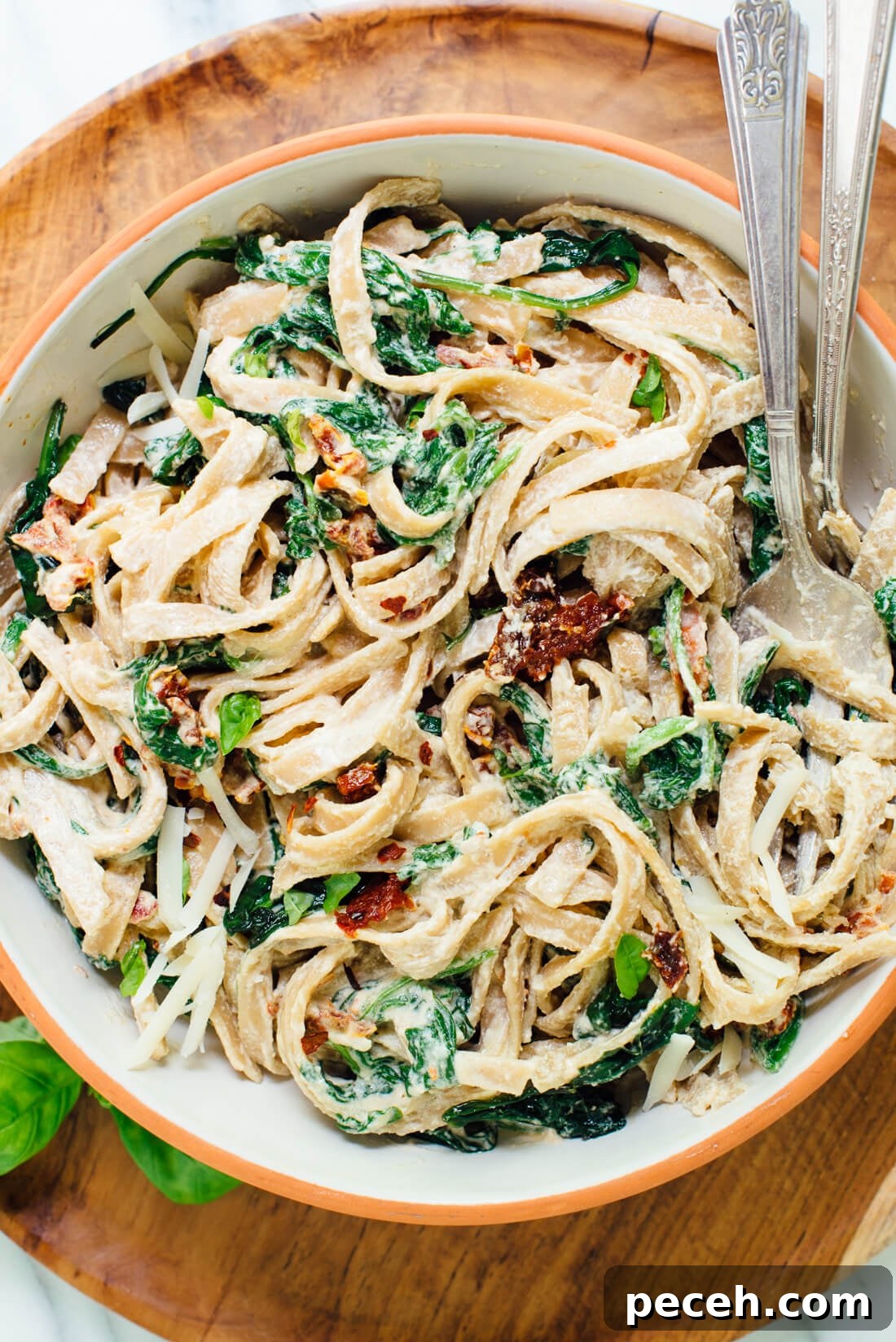 10 Spring Recipes to Try from Love Real Food 9 Sun-Dried Tomato Fettuccine Alfredo with Spinach