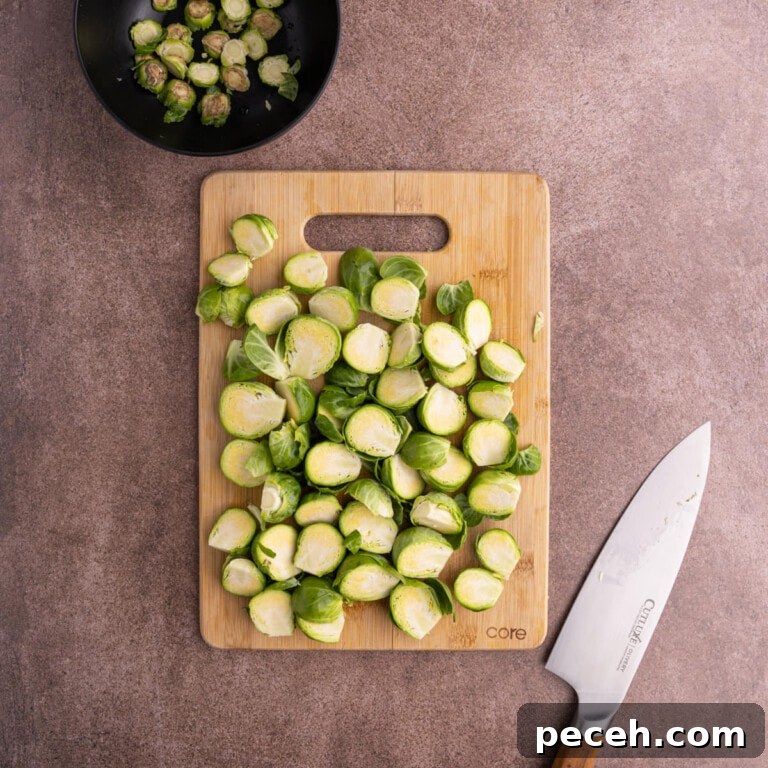 Maple-Balsamic Roasted Brussels Sprouts Recipe for Fall sides 12 Trimmed and prepped brussels sprouts