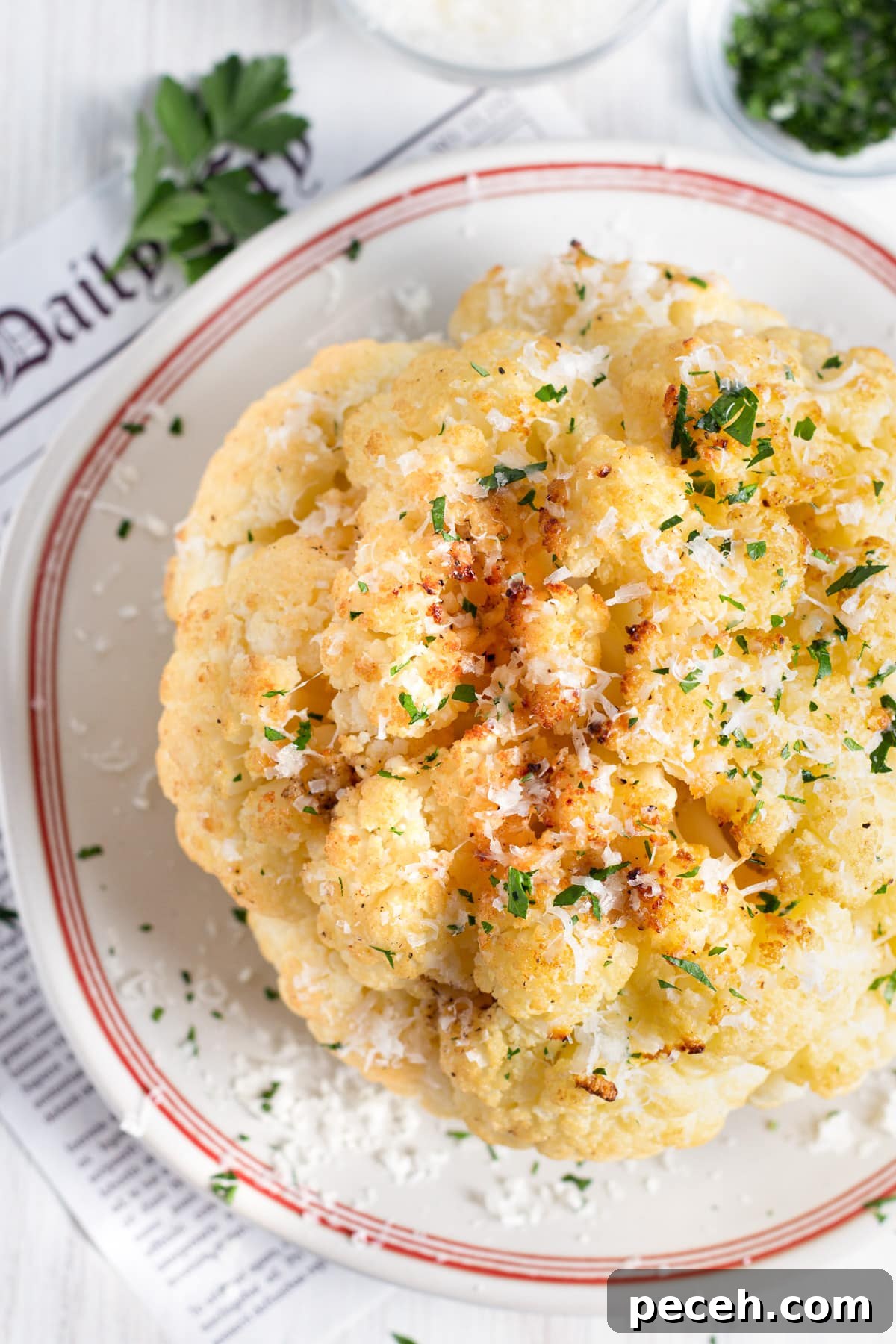 Smoked Cauliflower Recipe: Tender, Smoky Vegetable Side Dish 2 Picture of the smoked cauliflower close-up.