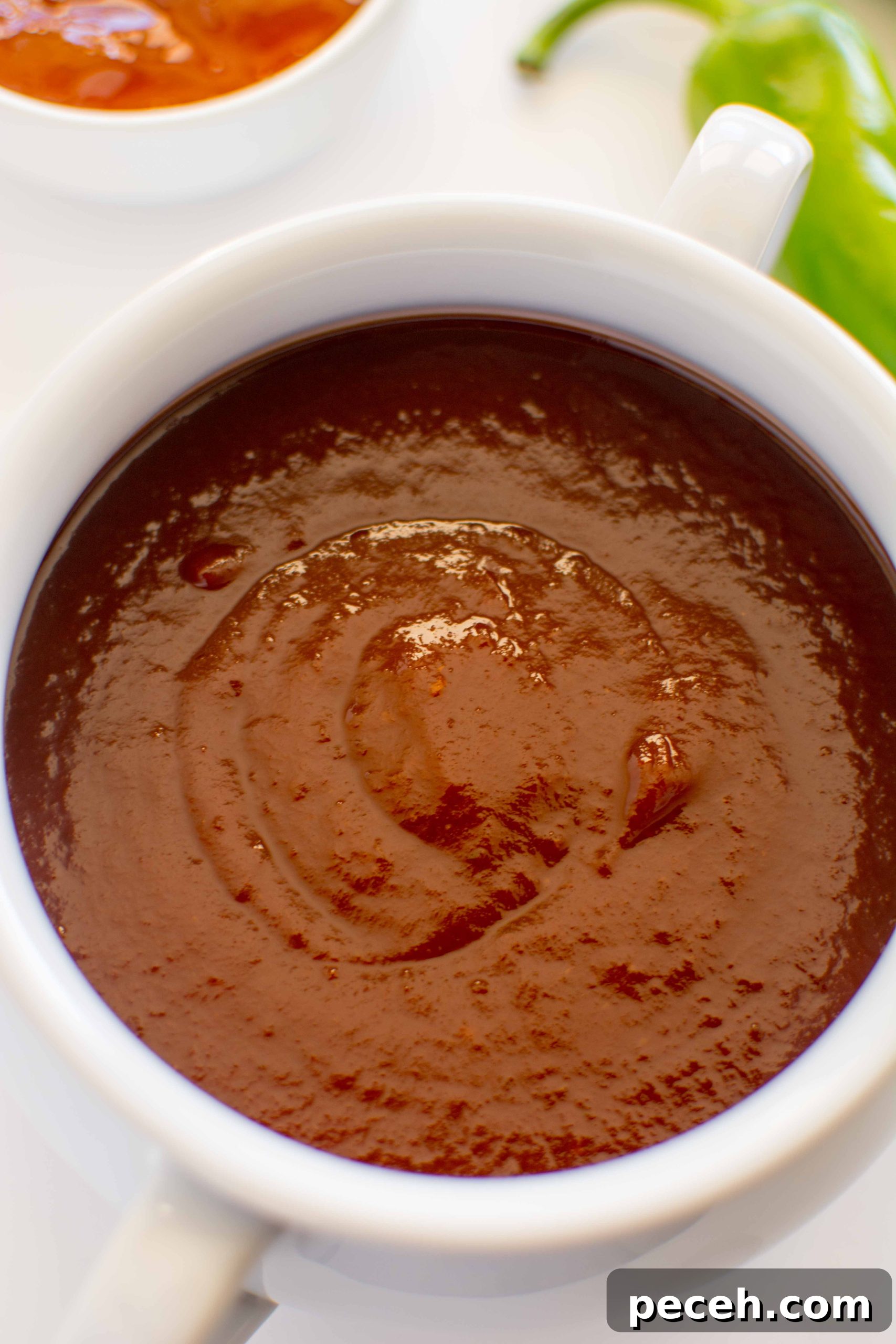 bbq sauce in white bowl