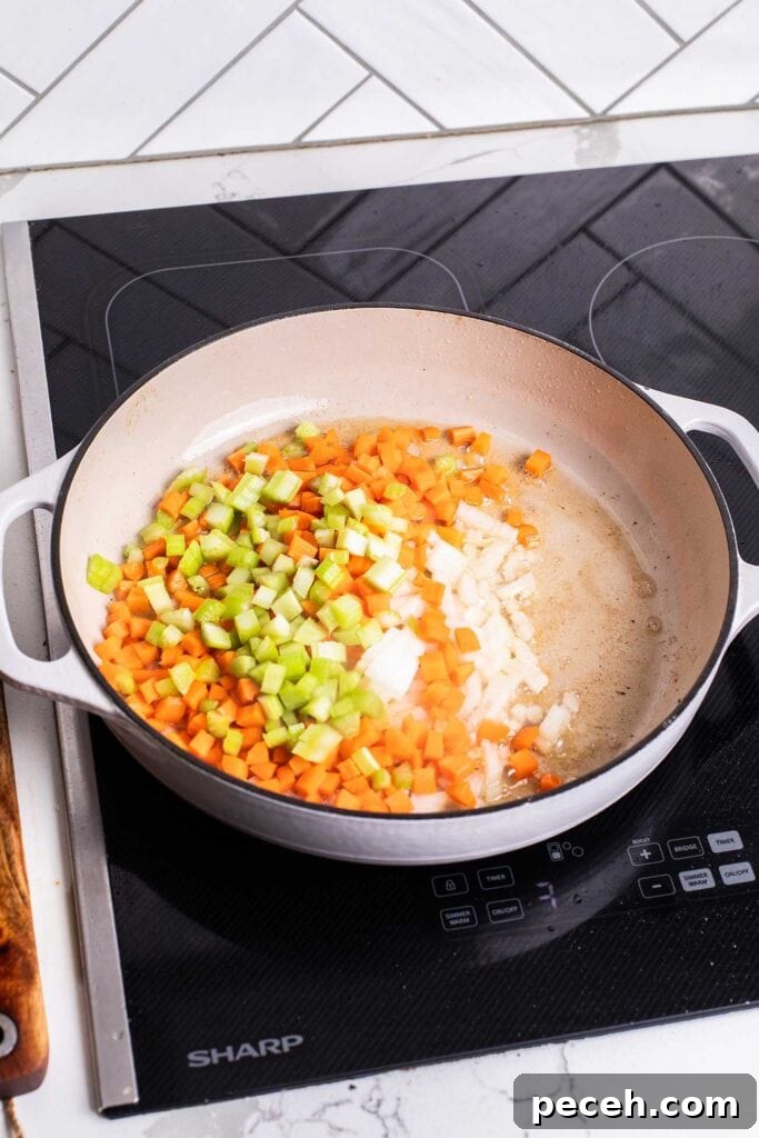 Braised Beef Short Rib Ragu Recipe — Slow-Cooked Italian Comfort 5 Step 2 shows sauteing together onions, carrots, and celery, a mixture referred to as sofritto.